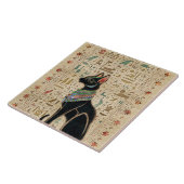 Egyptische kat - Bastet op papyrus Tegeltje (Zijkant)