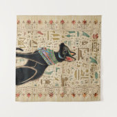 Egyptische kat - Bastet op papyrus Wandkleed (Voorkant (horizontaal))