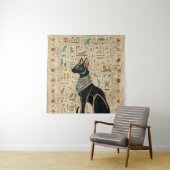 Egyptische kat - Bastet op papyrus Wandkleed (In situ)