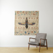 Egyptische kat - Bastet op papyrus Wandkleed (In situ)