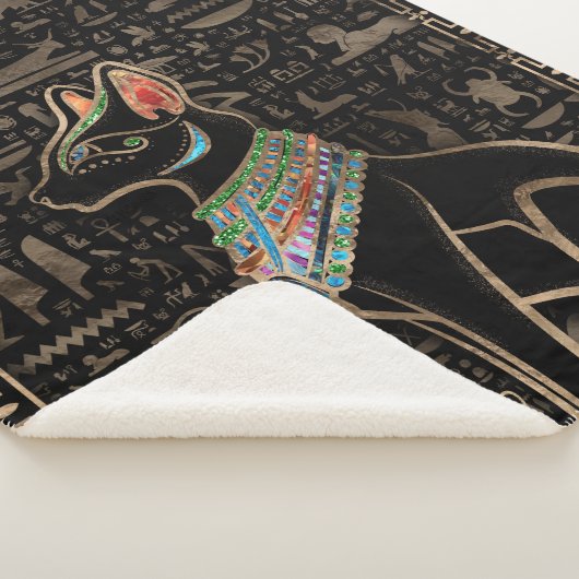 Egyptische kat - Bastet Sherpa Deken (3/4)