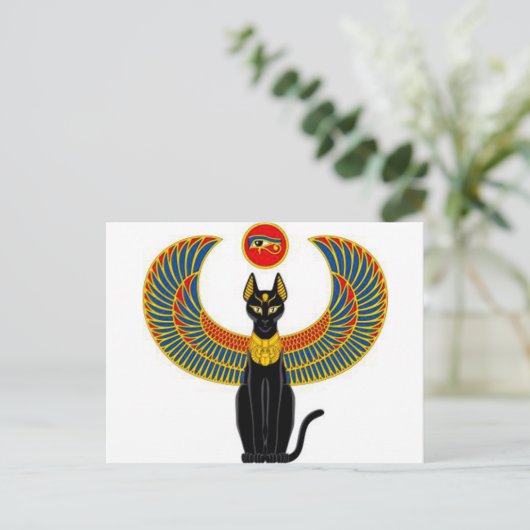 Egyptische kat briefkaart (Staand voorkant)