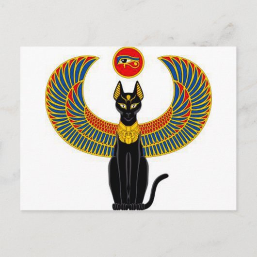 Egyptische kat briefkaart (Voorkant)