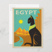 Egyptische kat briefkaart (Voorkant / Achterkant)