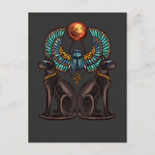 Egyptische kat Design Ancient History Briefkaart