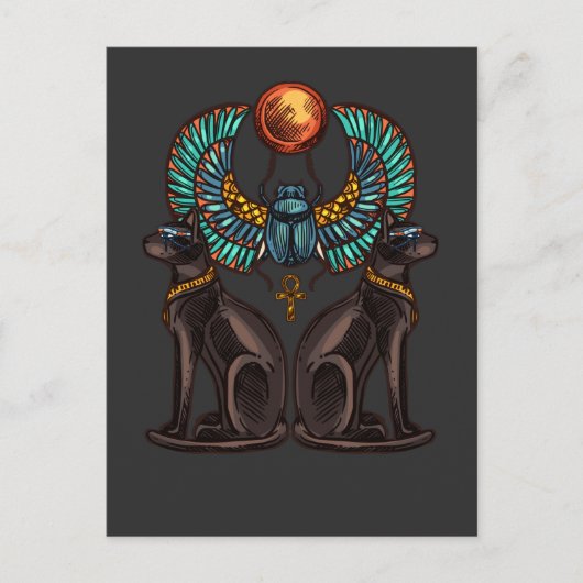 Egyptische kat Design Ancient History Briefkaart (Voorkant)