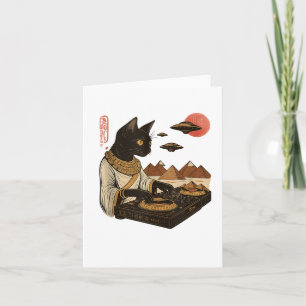 Egyptische Kat Dj Ufo Art Print Tank Top_1  Kaart