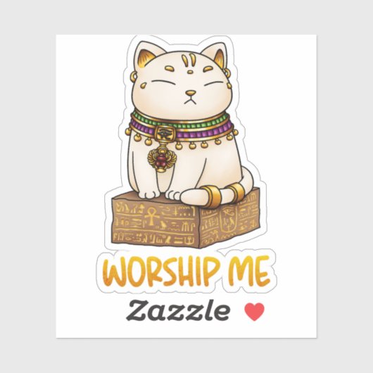 Egyptische kat God Bastet aanbid mij Sticker (Vel)