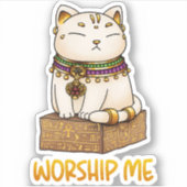 Egyptische kat God Bastet aanbid mij Sticker (Voorkant)