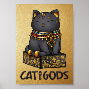 Egyptische kat God Bastet Cat zijn goden Poster