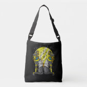 Egyptische kat Goddess Bastet Ankh Sacred Geometry Crossbody Tas (Voorkant)