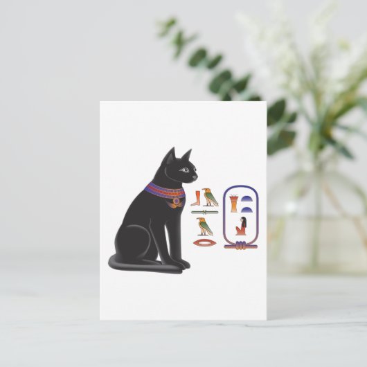Egyptische Kat Goddess Bastet Briefkaart (Staand voorkant)