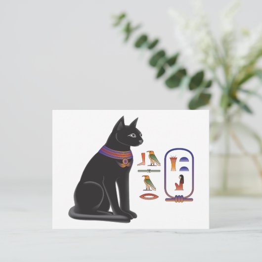 Egyptische Kat Goddess Bastet Briefkaart (Staand voorkant)