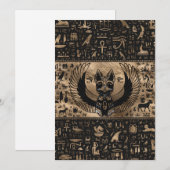 Egyptische Kat Goddess Bastet Feestdagenkaart (Voorkant / Achterkant)