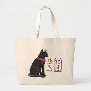 Egyptische Kat Goddess Bastet Grote Tote Bag