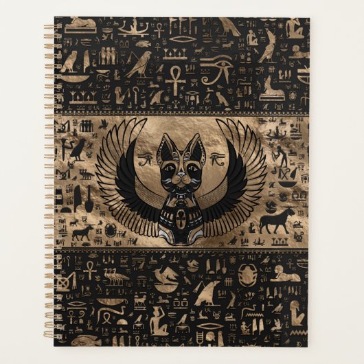 Egyptische Kat Goddess Bastet Planner (Voorkant)