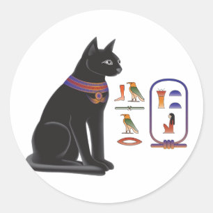 Egyptische Kat Goddess Bastet Ronde Sticker