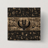 Egyptische Kat Goddess Bastet Vierkante Button 5,1 Cm (Voorkant)