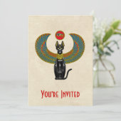 Egyptische kat Goddess Kaart (Staand voorkant)