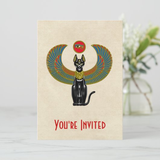 Egyptische kat Goddess Kaart (Staand voorkant)