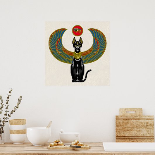 Egyptische kat Goddess Poster (Keuken)