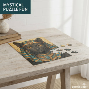 Egyptische kat Godin   Bastet gouden puzzel