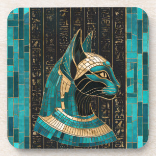 Egyptische Kat Godin Bastet - Mozaïek Kunst Bier Onderzetter