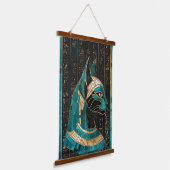 Egyptische Kat Godin Bastet - Mozaïek Kunst Hangend Wandkleed (Gebogen)