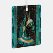 Egyptische Kat Godin Bastet - Mozaïek Kunst Metalen Ornament (Voorkant Rechts)
