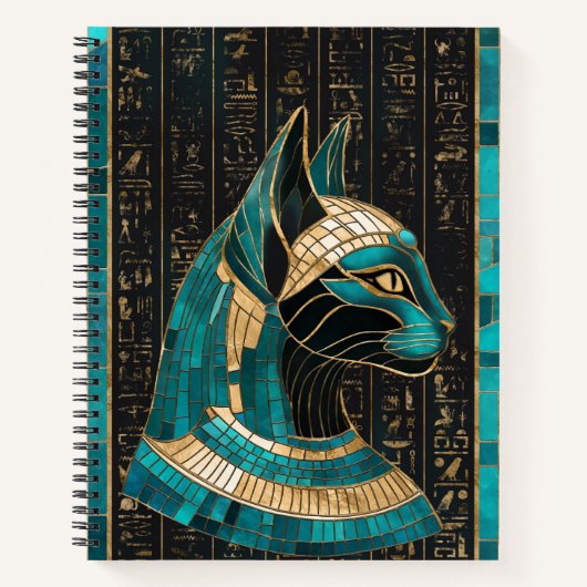 Egyptische Kat Godin Bastet - Mozaïek Kunst Notitieboek (Voorkant)