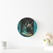 Egyptische Kat Godin Bastet - Mozaïek Kunst Ronde Klok (Huis)