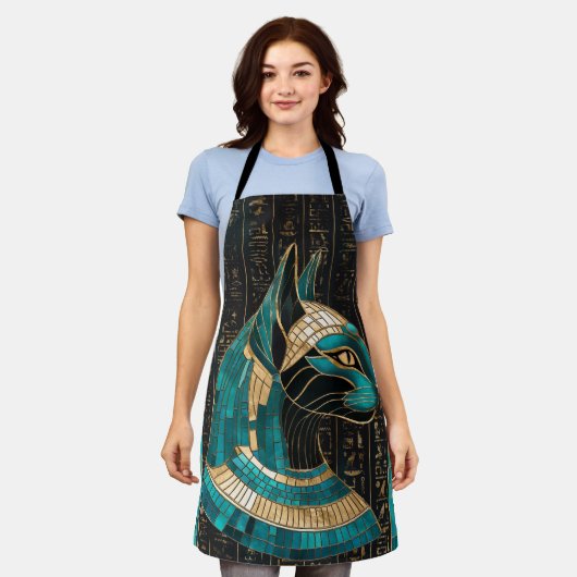 Egyptische Kat Godin Bastet - Mozaïek Kunst Schort (Gedragen)