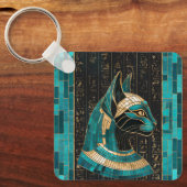 Egyptische Kat Godin Bastet - Mozaïek Kunst Sleutelhanger (Voorkant)