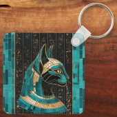 Egyptische Kat Godin Bastet - Mozaïek Kunst Sleutelhanger (Achterkant)