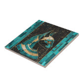 Egyptische Kat Godin Bastet - Mozaïek Kunst Tegeltje (Zijkant)