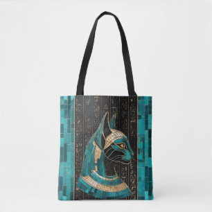 Egyptische Kat Godin Bastet - Mozaïek Kunst Tote Bag