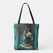 Egyptische Kat Godin Bastet - Mozaïek Kunst Tote Bag (Achterkant)