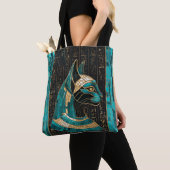 Egyptische Kat Godin Bastet - Mozaïek Kunst Tote Bag (Dichtbij)