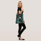 Egyptische Kat Godin Bastet - Mozaïek Kunst Tote Bag (Op model)