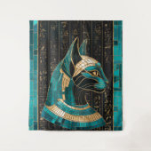 Egyptische Kat Godin Bastet - Mozaïek Kunst Wandkleed (Voorkant)
