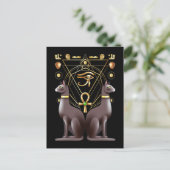 Egyptische kat Horus Eye Ankh Sacred Geometry Briefkaart (Staand voorkant)