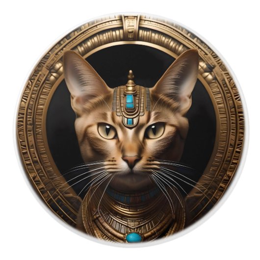 Egyptische kat, keramische knop (Voorkant)