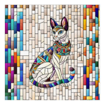 Egyptische kat - Mozaïek kunst