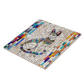 Egyptische kat - Mozaïek kunst Tegeltje (Zijkant)