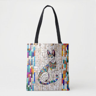 Egyptische kat - Mozaïek kunst Tote Bag