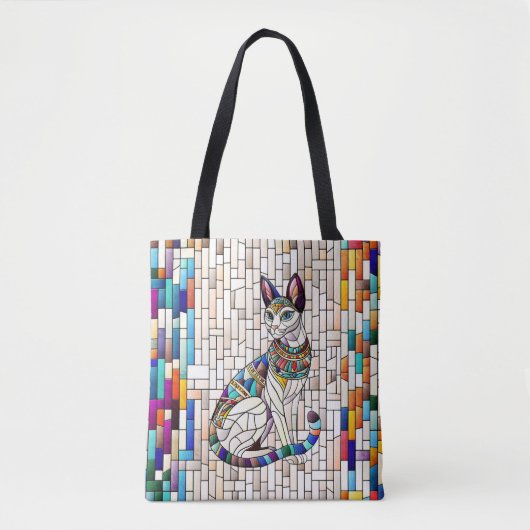 Egyptische kat - Mozaïek kunst Tote Bag (Voorkant)