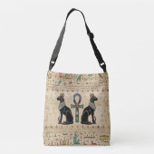 Egyptische katten en ankhkruis crossbody tas (Achterkant)