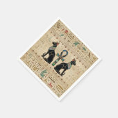 Egyptische katten en ankhkruis servet (Hoek)