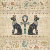 Egyptische katten en ankhkruis sticker (Voorkant)