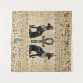 Egyptische katten en ankhkruis wandkleed (Voorkant (horizontaal))
